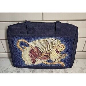 Vintage Cloth Bible Cover Arc Angel For Protection Side Pockets For Pens & Paper